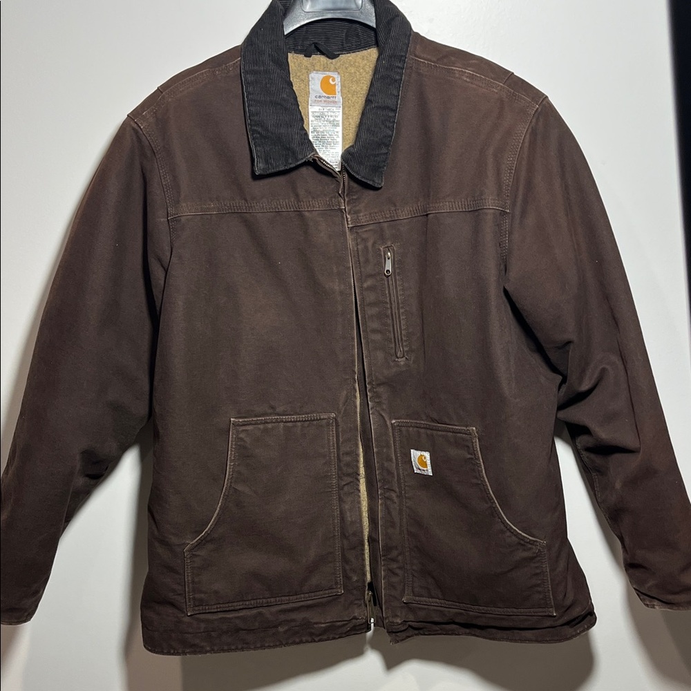 Vintage Carhartt Women’s Jacket Blanket Lined Distressed Brown XL